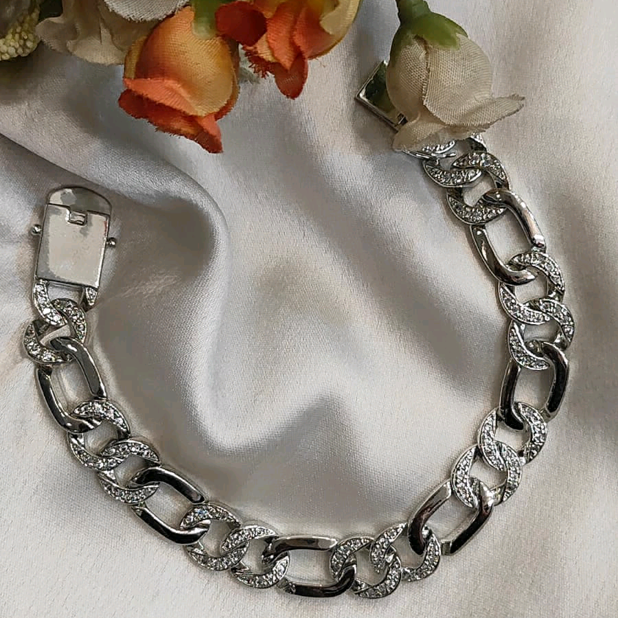 Silver Anchor Link Bracelet 